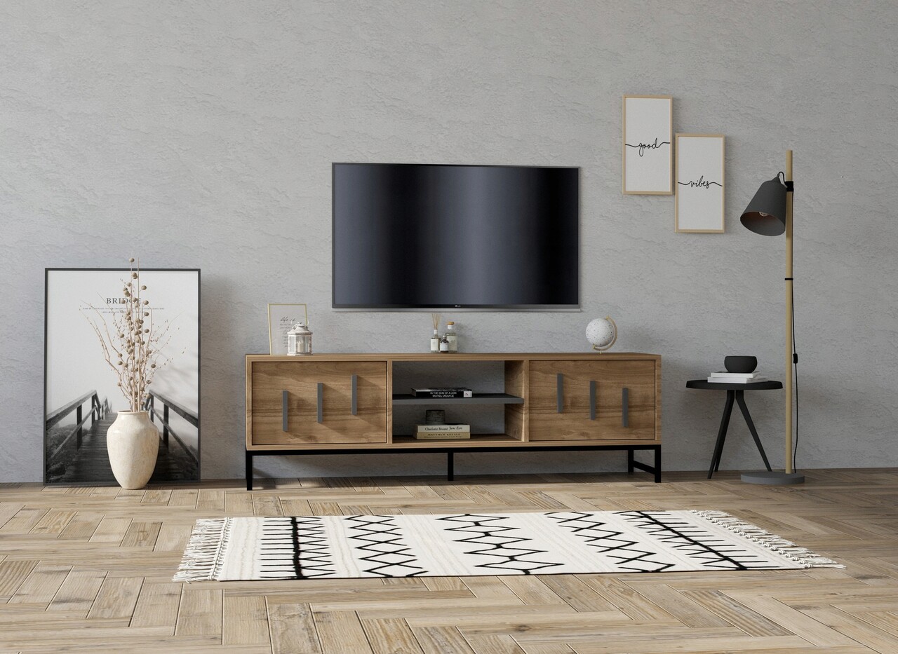 Comoda TV, Hanah Home, Shape, 160x50x40 cm, Maro - imagine 7
